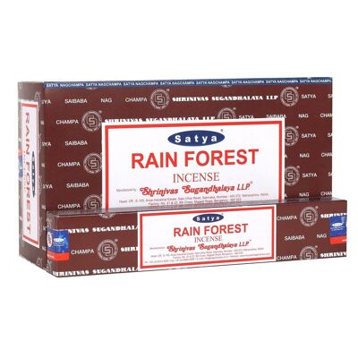 12 paquets de bâtons d'encens Rainforest par Satya