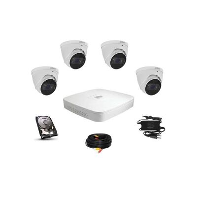 Kit de videovigilancia Dahua 4 domos motorizados 1080p