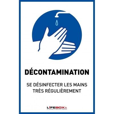 Panneau affichage pour la désinfection des mains