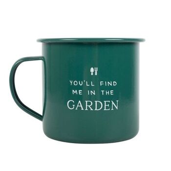 Trouvez-moi dans la tasse en émail du jardin 4