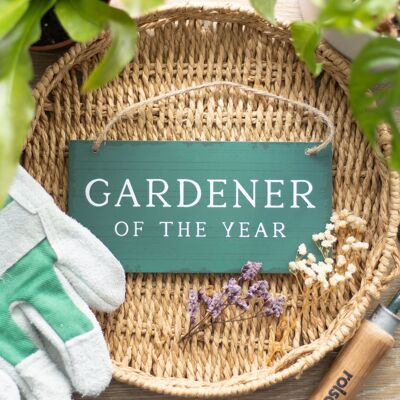 Cartello da appendere "Giardiniere dell'anno".