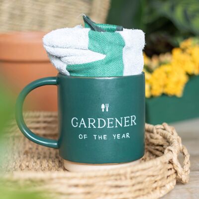 Ensemble tasse et gants du jardinier de l'année