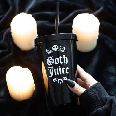 Gobelet en plastique avec paille Goth Juice