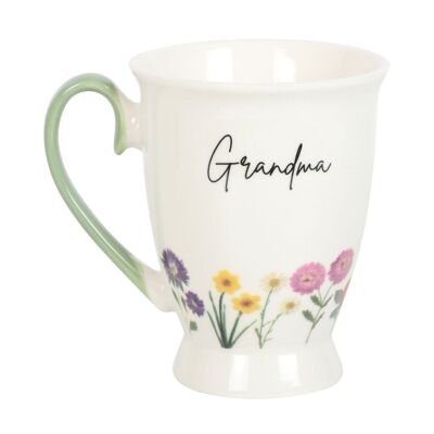 Tasse sur pied grand-mère à fleurs sauvages