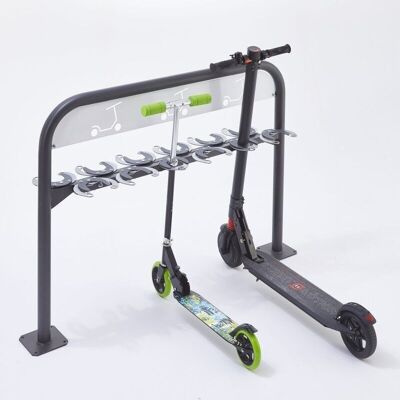 Rack stores 12 scooters - face to face