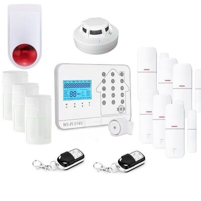 Kit de alarma para casa conectado inalámbrico wifi box internet y gsm futura white smart life- lifebox - animal kit 6