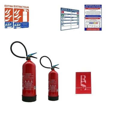 Kit of 2 fire extinguishers nf 6 liters water for erp 4th category