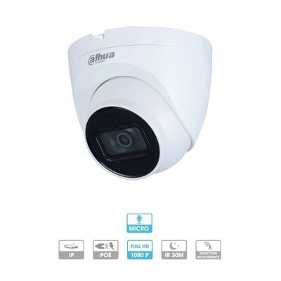 Dahua mini caméra dôme 2mp ip poe