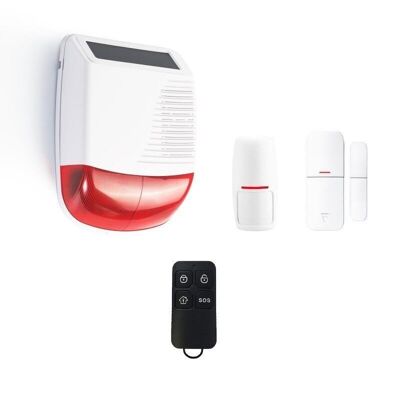 Kit alarme autonome extérieure solaire pour garage, chantier