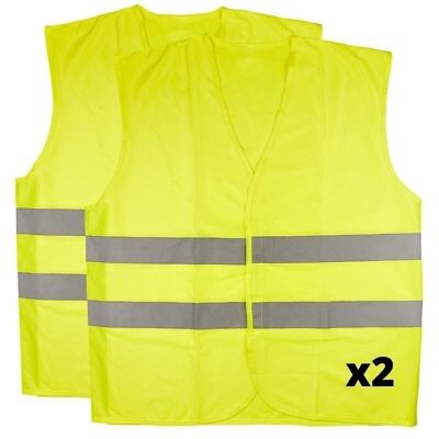 2 chalecos reflectantes amarillos: chaleco de seguridad aprobado por la norma CE
