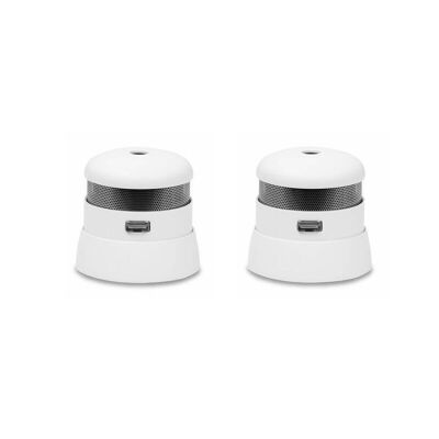 Set of 2 NF certified smoke detectors, 10 year autonomy cavius