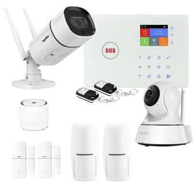 Kit allarme domestico connesso wireless Amazon wifi e gsm e 2 telecamere wifi - lifebox - kit11