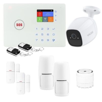Kit de alarma para el hogar inalámbrico wifi gsm amazon conectado y cámara wifi - lifebox - kit9