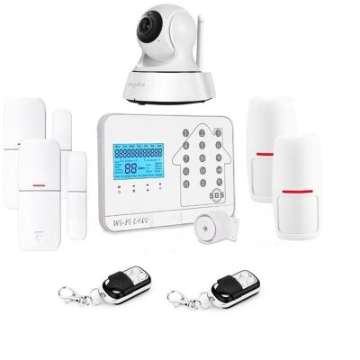 Drahtloses vernetztes Hausalarm-Kit, WLAN-Box, Internet und GSM, Futura White, Smart Life und WLAN-Kamera – Lifebox – Kit10