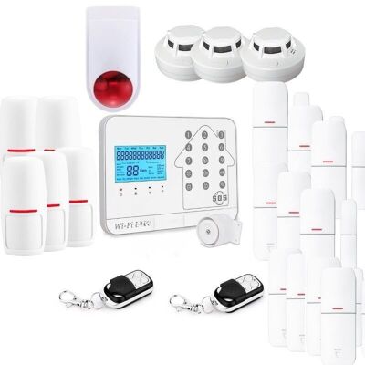 Kit allarme casa connesso senza fili wifi box internet e gsm futura white smart life- lifebox - kit8