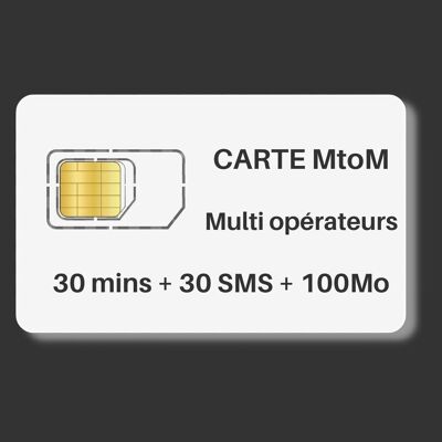 M2M Multi Operator Card 30 mins + 30 SMS - 100 MB