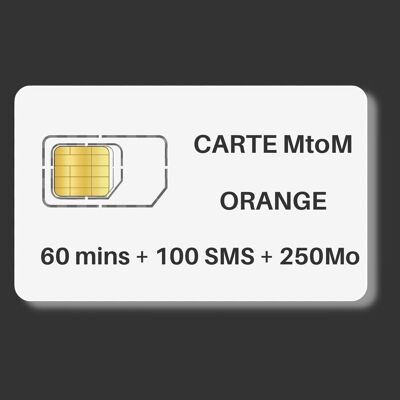 Tarjeta M2M Naranja 60 min + 100 SMS - 250 MB