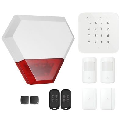 Casa Connected Wireless WiFi und GSM 4G Hausalarm mit Außensirene – Kit 7