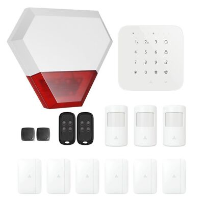 Casa connected wireless wifi and gsm 4G home alarm with outdoor siren - kit 9