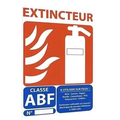 ABF fire extinguisher sign