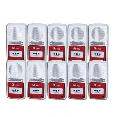 Pack of 10 autonomous battery-powered type 4 alarms