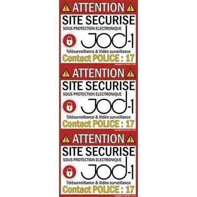 Set di 3 adesivi di allarme “sito sicuro”.