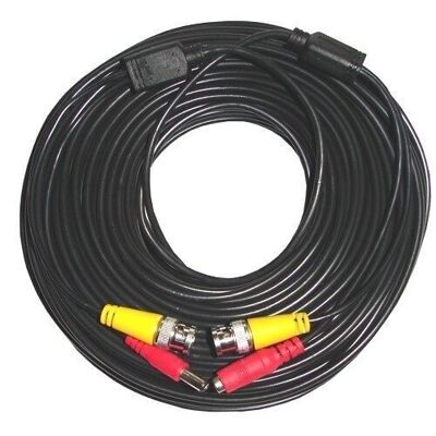 Cable video bnc video 12v de 50 m  "tout en un"