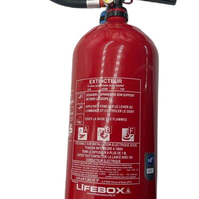 Extincteur à eau 6L Lifebox pour feux de classe ABF