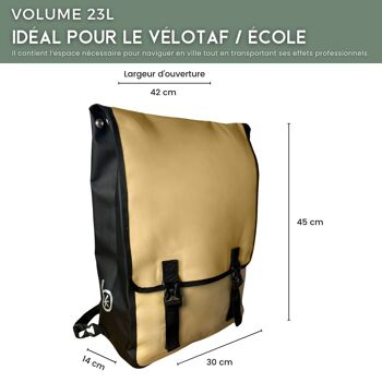 Sac à dos / Cartable pour Porte-Bagages Moh Beige Badawin 4