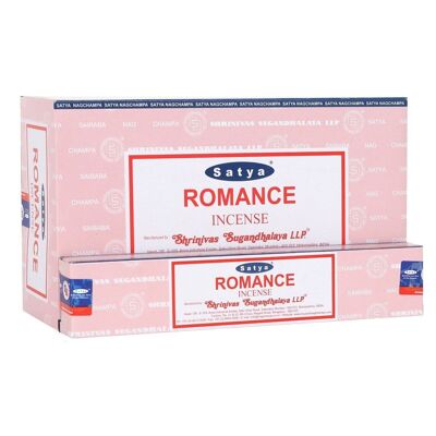 12 paquets de bâtons d'encens Romance par Satya