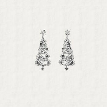 Boucles d'oreilles en argent scintillant sapin de Noël 6