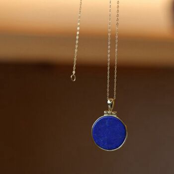 Pendentif Hélios Rond - Véritable Lapis Lazuli 3
