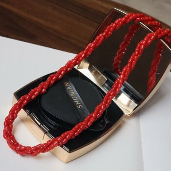 Luxueux collier de perles tressées en corail rouge-qualité AAAA corail rouge océan 7