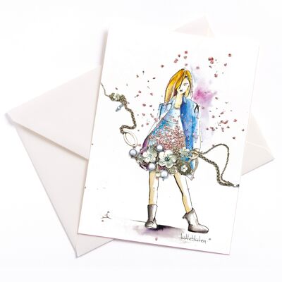 Aix en Provence - tarjeta con núcleo de color y sobre | 012