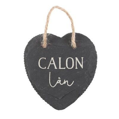 Calon Lan Hanging Slate Heart