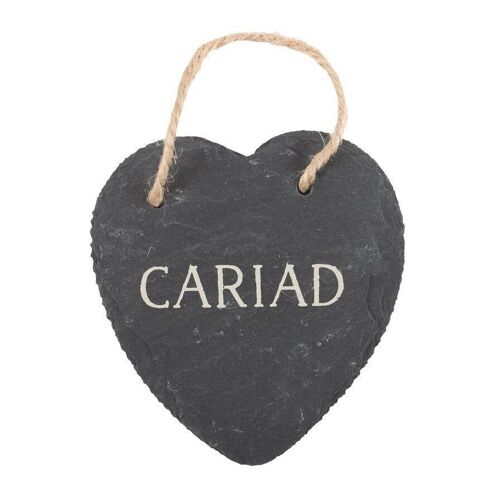 Cariad Hanging Slate Heart