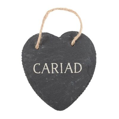 Cuore di ardesia appeso Cariad