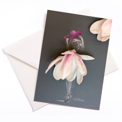 Magnolia - card con anima colorata e busta | 058