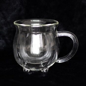 Tasse de chaudron en verre transparent à double paroi 3