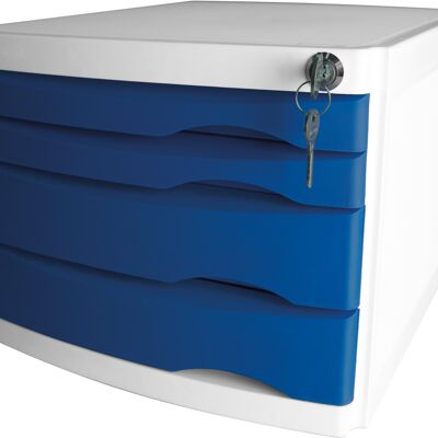 Schubladenbox "the safe" 4 Schübe - blau