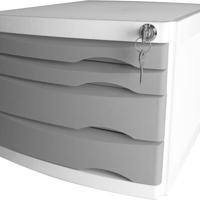 Schubladenbox "the safe" 4 Schübe - grau