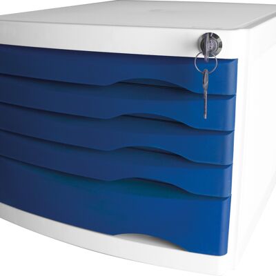Schubladenbox "the safe" 5 Schübe - blau