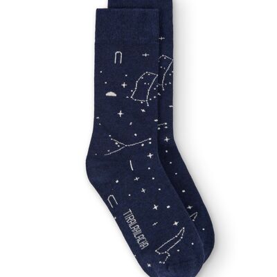 Kosmosblaue halbrunde Socken