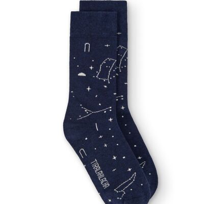 Cosmos Blue Half Round Socks