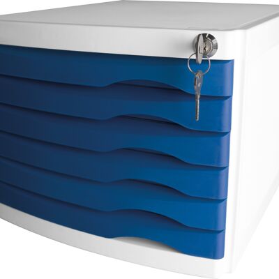 Schubladenbox "the safe" 6 Schübe - blau
