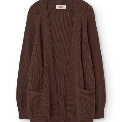 Giola long cardigan in dark brown