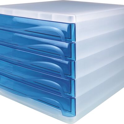 Schubladenbox "the wave" blau transparent