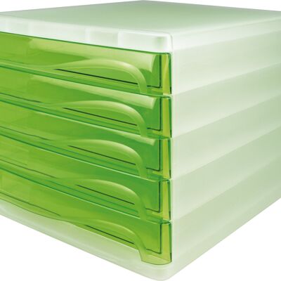 Schubladenbox "the wave" grün transparent