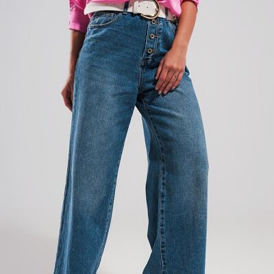 Jeans rectos con bajo de plumas sintéticas PINK