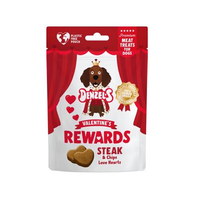 Recompensas: Corazones de Steak & Chips de San Valentín, 70 g (caja de 10)
